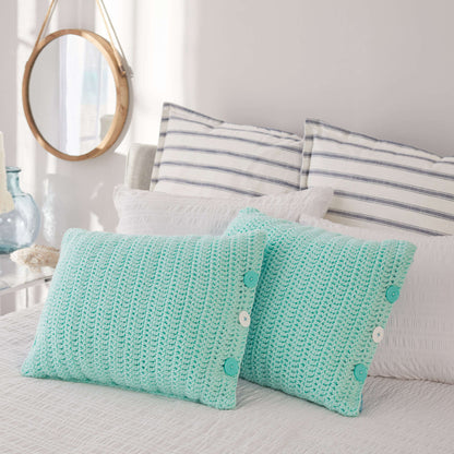 Red Heart Crochet Ocean Front Bed Pillows Crochet Pillow made in Red Heart With Love Yarn