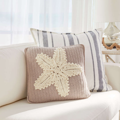 Red Heart Crochet Starfish Pillow Crochet Pillow made in Red Heart Soft Yarn