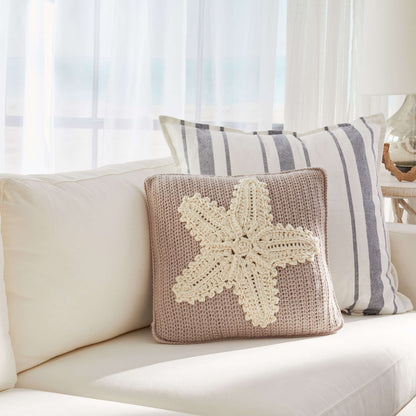 Red Heart Crochet Starfish Pillow Crochet Pillow made in Red Heart Soft Yarn