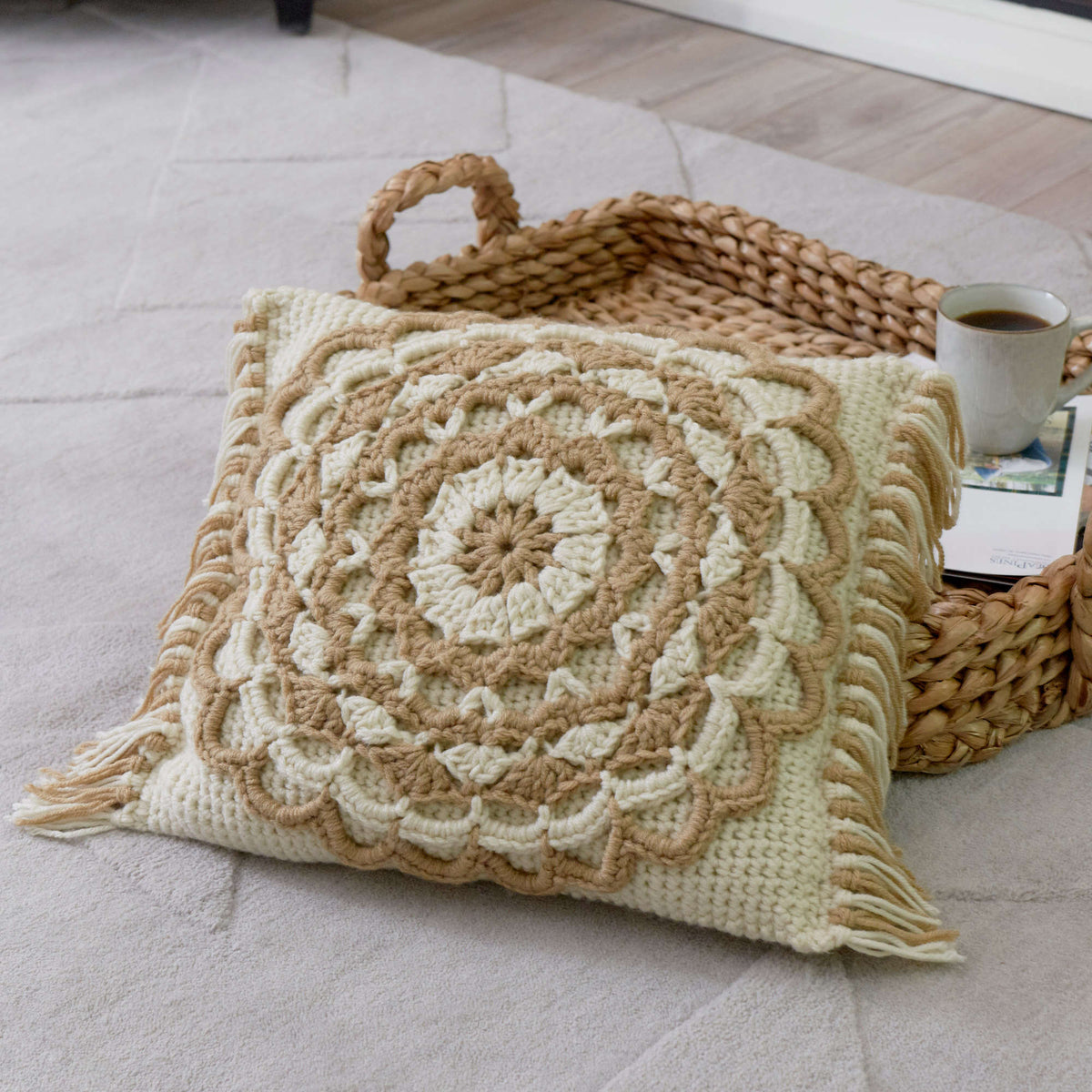 Crochet Pillow made in Red Heart With Love Yarn