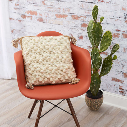 Red Heart Bobble Stitch Pillow Crochet Pillow made in Red Heart With Love Yarn
