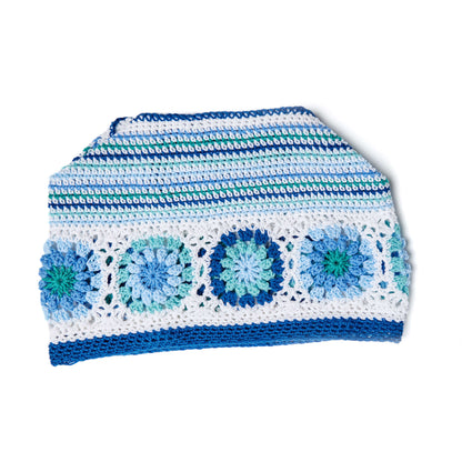 Red Heart Crochet Hexagon Blues Ottoman Crochet Ottoman made in Red Heart Super Saver Yarn