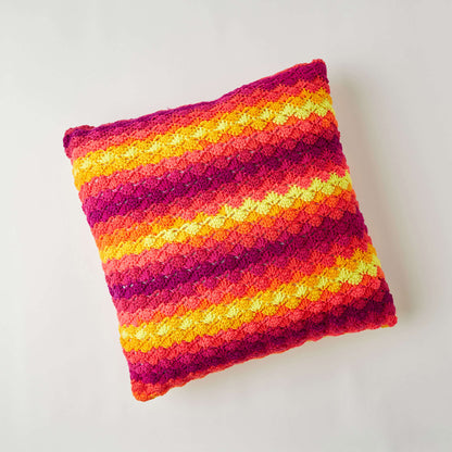 Red Heart Crochet Splendid Shells Pillow Crochet Pillow made in Red Heart Super Saver Yarn
