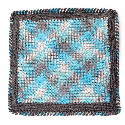 Red Heart Crochet Planned Pooling Argyle Pillow Crochet Pillow made in Red Heart Super Saver Yarn