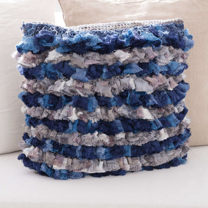 Red Heart Crochet Rows of Ruffles Pillow Crochet Pillow made in Red Heart Super Saver Yarn