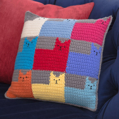 Red Heart Crochet Kittens and Puppies for Sale Pillows Crochet Pillow made in Red Heart With Love Yarn