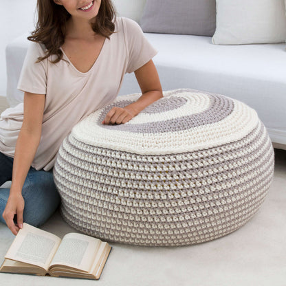 Red Heart Crochet Stylish Pouf Crochet Pouf made in Red Heart Grande Yarn