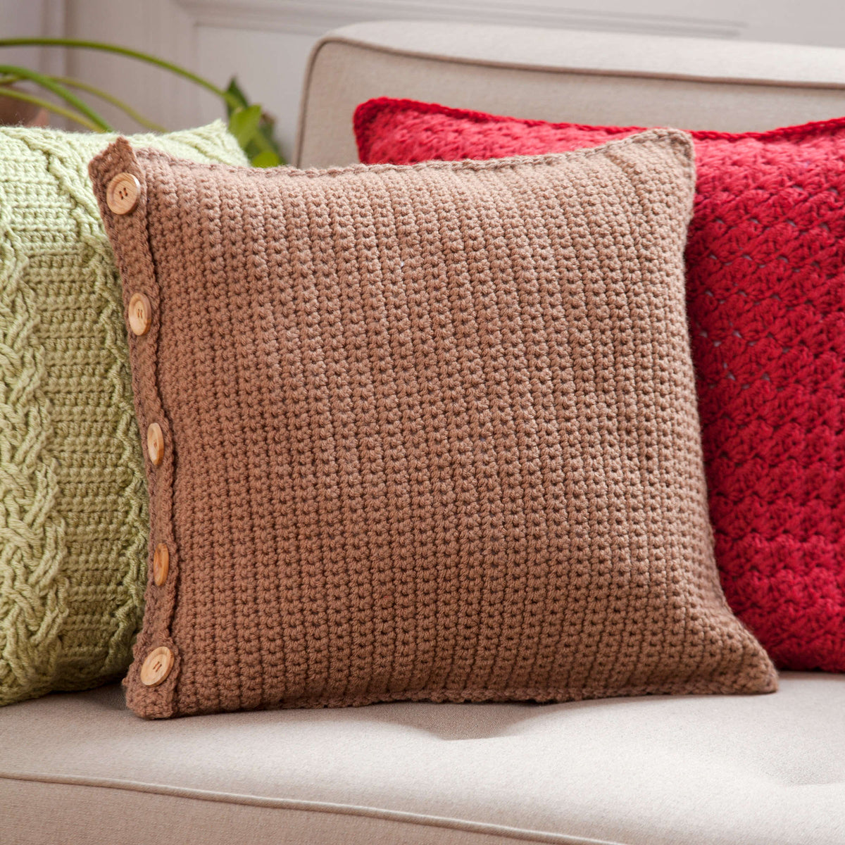 Crochet Pillow made in Red Heart Soft Yarn