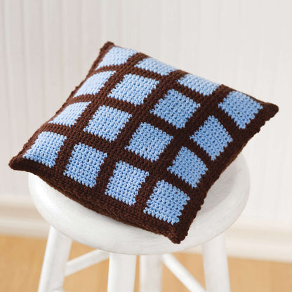 Red Heart Crochet Two-Color Pillow Crochet Pillow made in Red Heart Designer Sport Yarn