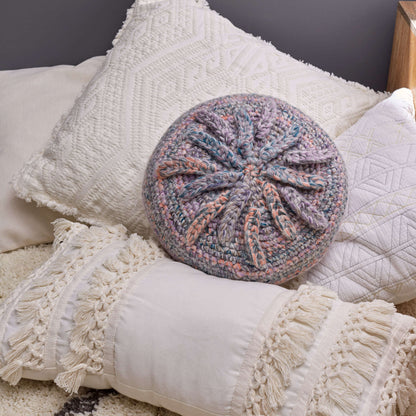 Red Heart Crochet Starburst Pillow Crochet Pillow made in Red Heart Collage Yarn