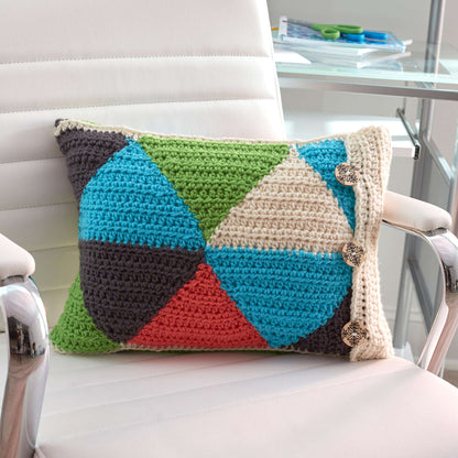 Red Heart Crochet Triangle Puzzle Pillow Crochet Pillow made in Red Heart Super Saver Yarn
