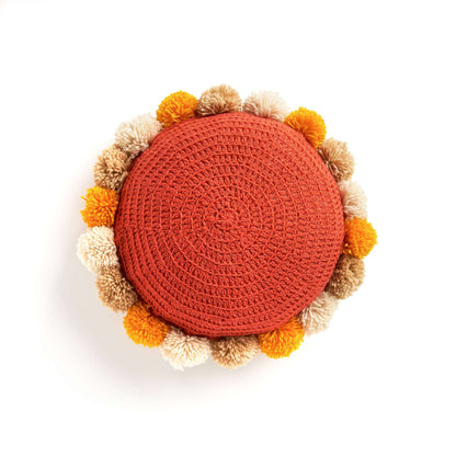 Red Heart Crochet Pompom Party Pillow Single Size