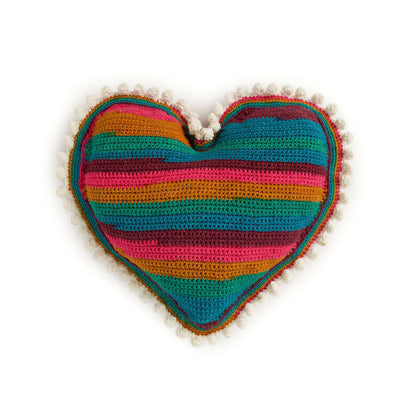 Red Heart Hearts of Pom Crochet Pillow Single Size