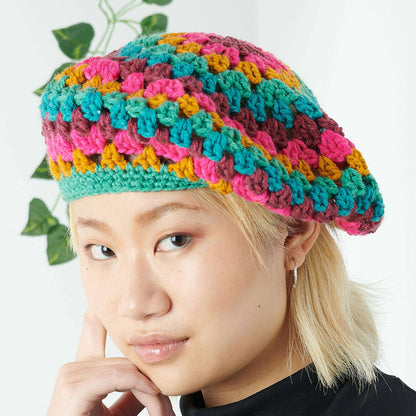 Red Heart Crochet Granny Beret Version 1