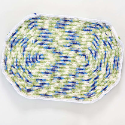 Red Heart Crochet Trendy Oval Pompom Rug Crochet Rug made in Red Heart Pomp-a-Doodle Yarn
