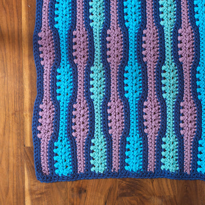 Red Heart Crochet Textured Waves Rug Crochet Rug made in Red Heart Super Saver Yarn