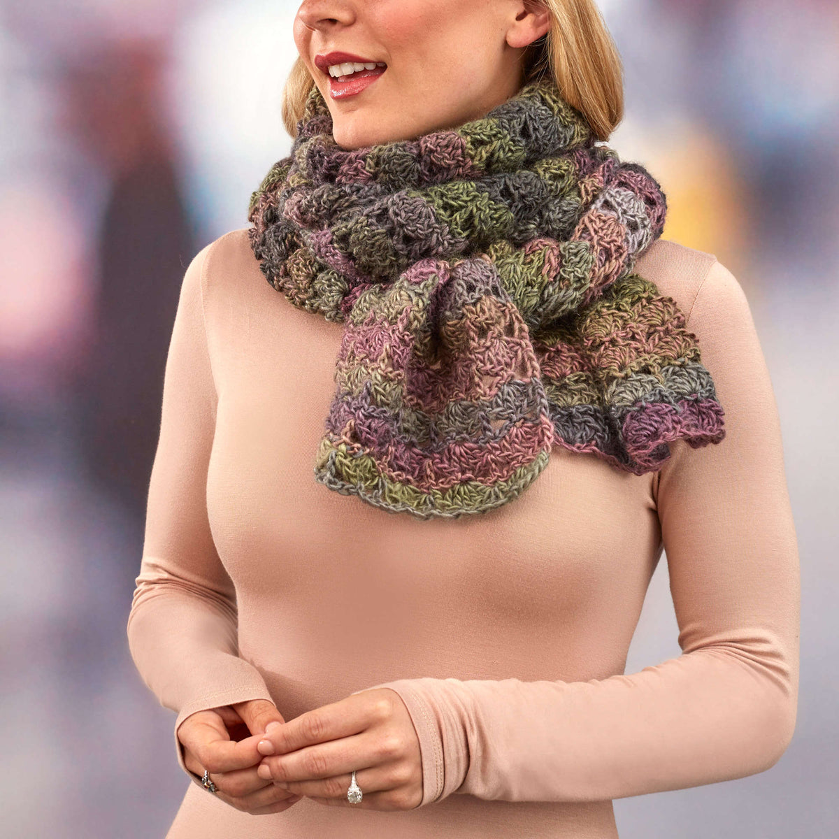 Crochet Scarf made in Red Heart Boutique Yarn
