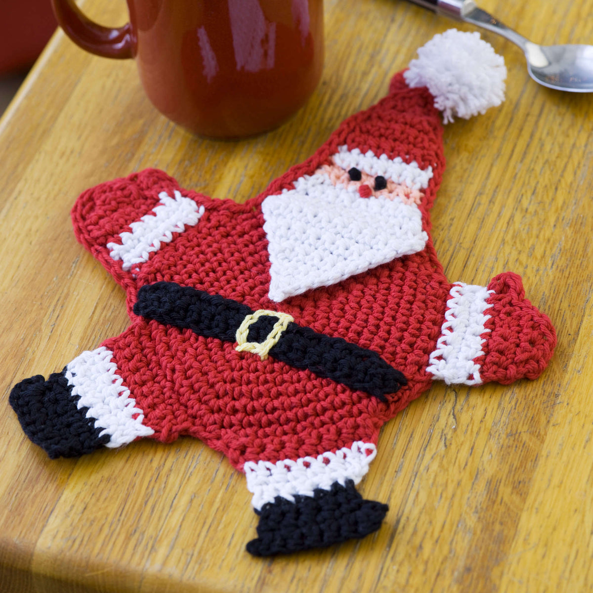 Crochet Potholder made in Red Heart Crème de la Crème Yarn