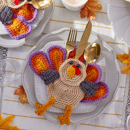 Red Heart Crochet Let's Talk Turkey Silverware Holder Crochet Holder made in Red Heart Super Saver Yarn