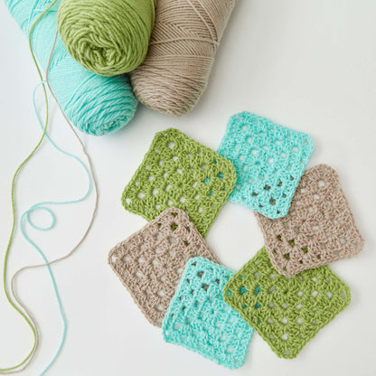 Red Heart Easy Square Coasters Crochet Coaster made in Red Heart Super Saver Yarn