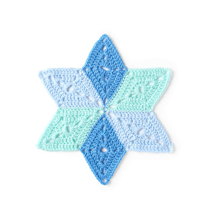 Red Heart Crochet Star Table Mat Crochet Mat made in Red Heart Super Saver Yarn
