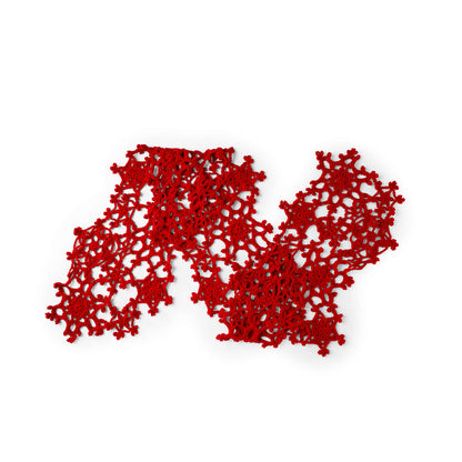 Red Heart Crocheted Snowflake Table Runner Crochet Runner made in Red Heart Super Saver Yarn