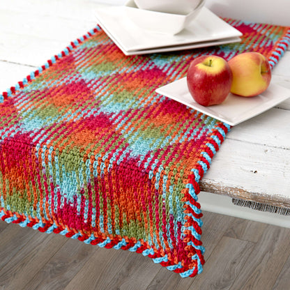 Red Heart Crochet Planned Pooling Argyle Table Runner Crochet Runner made in Red Heart With Love Yarn