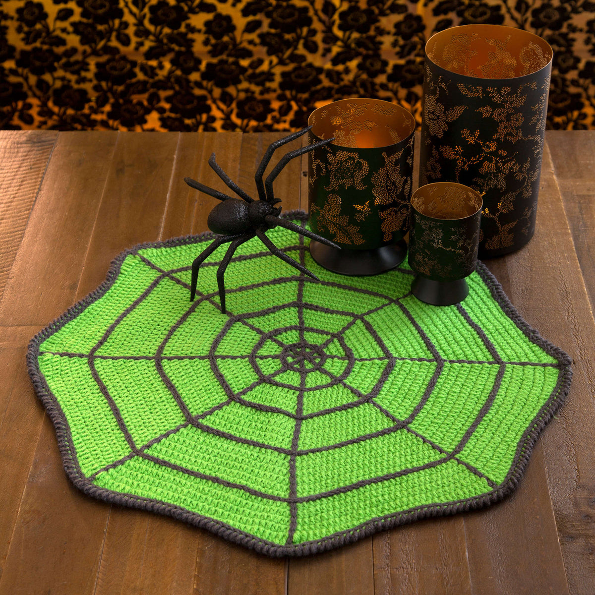 Crochet Mat made in Red Heart Super Saver Yarn