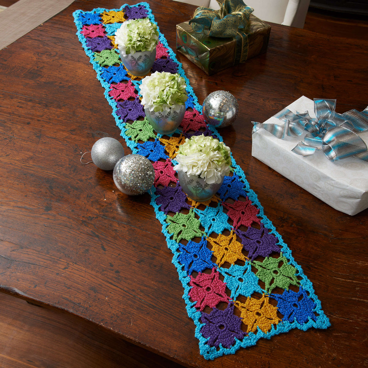 Crochet Runner made in Red Heart Celebration Yarn