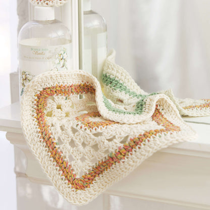 Red Heart Crochet Spa Necessities Set Crochet Set made in Red Heart Eco-Cotton Blend Yarn