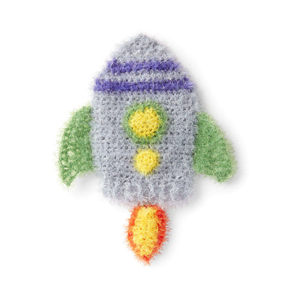 Red Heart Crochet Rocket Ship Scrubby Crochet Scrubby made in Red Heart Scrubby Sparkle Yarn