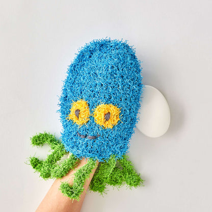 Red Heart Octopus Crochet Scrubby Mitt Crochet Mitt made in Red Heart Scrubby Yarn
