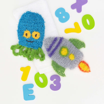 Red Heart Octopus Crochet Scrubby Mitt Crochet Mitt made in Red Heart Scrubby Yarn