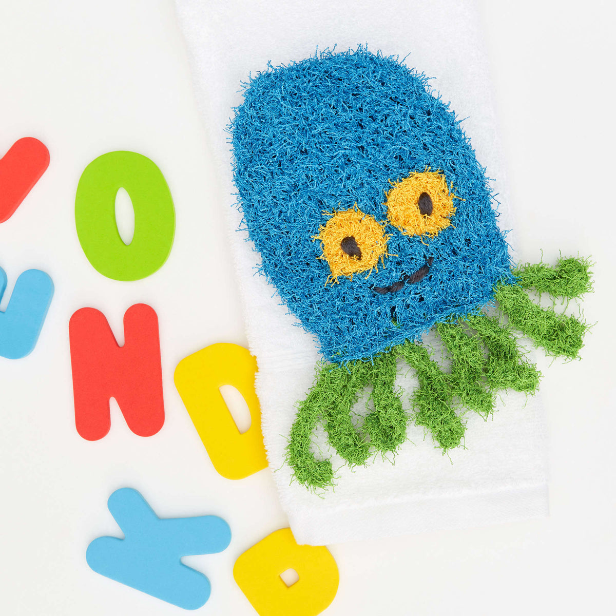 Crochet Mitt made in Red Heart Scrubby Yarn