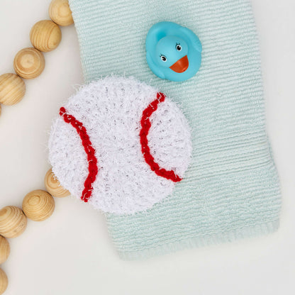 Red Heart Crochet Baseball Scrubby Crochet Scrubby made in Red Heart Scrubby Yarn