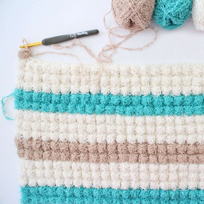 Red Heart Crochet Bobble Scrubby Bath Mat Crochet Mat made in Red Heart Scrubby Cotton Yarn