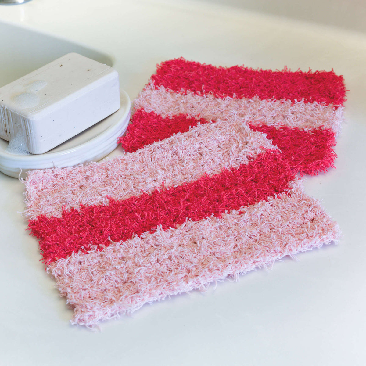 Crochet Dishcloth made in Red Heart Scrubby Cotton Yarn