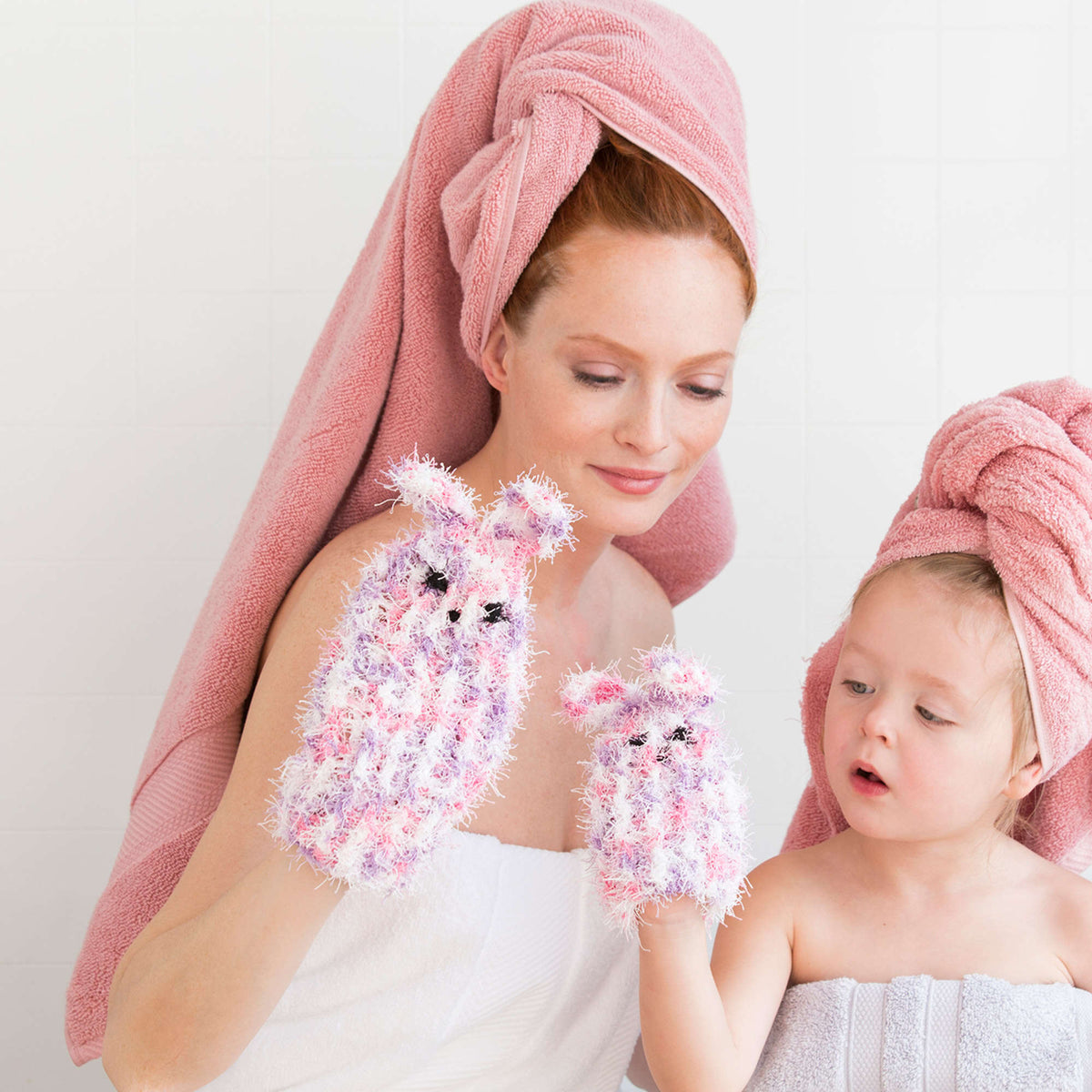 Crochet Mitts made in Red Heart Scrubby Yarn