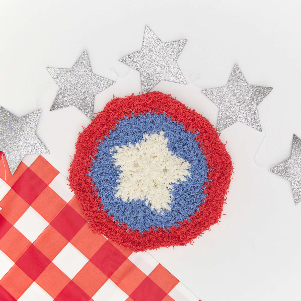 Crochet Dishcloth made in Red Heart Scrubby Cotton Yarn