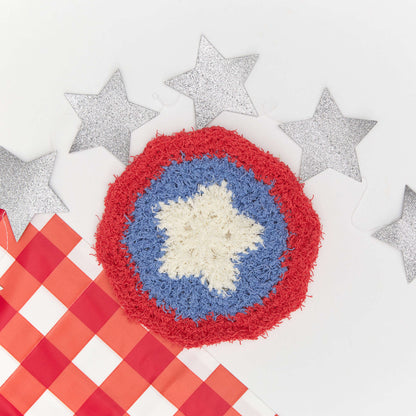 Red Heart Patriotic Crochet Washcloth Crochet Dishcloth made in Red Heart Scrubby Cotton Yarn