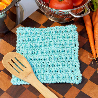 Red Heart Lattice Washcloth Crochet Dishcloth made in Red Heart Scrubby Smoothie Yarn