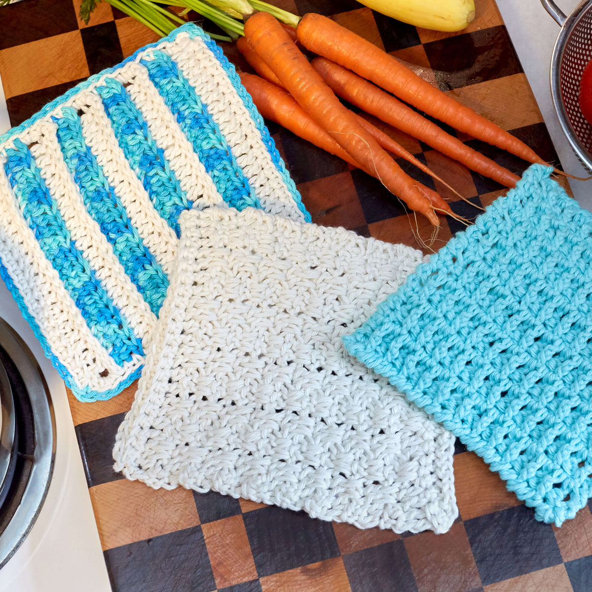 Crochet Dishcloth made in Red Heart Scrubby Smoothie Yarn