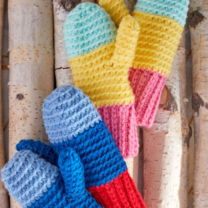 Red Heart Snowday Crochet Mittens Crochet Mittens made in Red Heart With Love Yarn