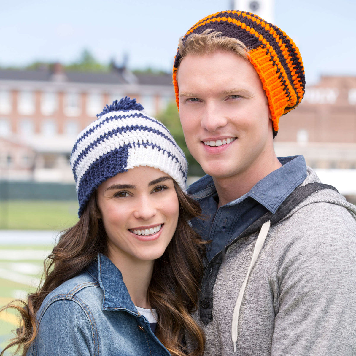 Crochet Beanie made in Red Heart Team Spirit Yarn