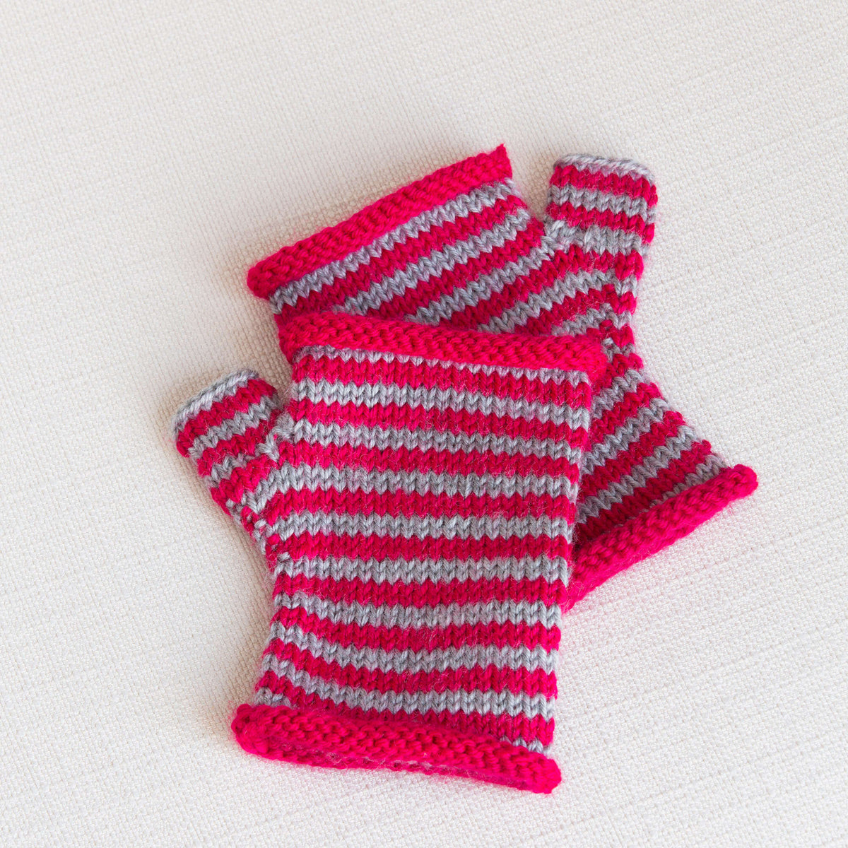 Knit Wristers made in Red Heart Fashion Soft Yarn