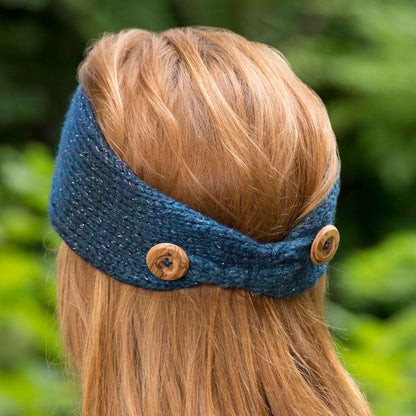 Red Heart Button Up Knit Headband Knit Headband made in Red Heart Boutique Yarn