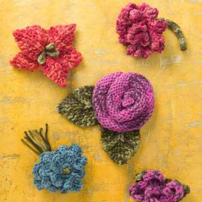 Red Heart Knit Floral Flair Knit Floral Flair made in Red Heart Chunky Yarn