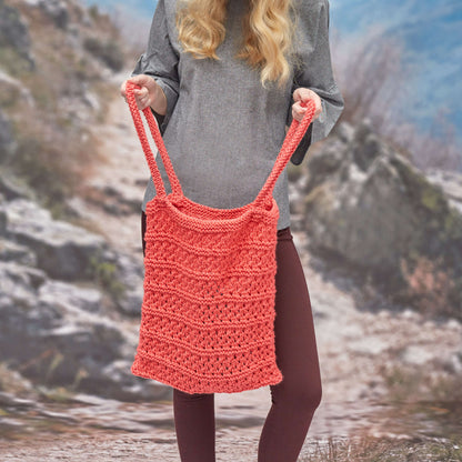 Red Heart Breezy Knit Market Bag Knit Bag made in Red Heart Super Saver Chunky Yarn