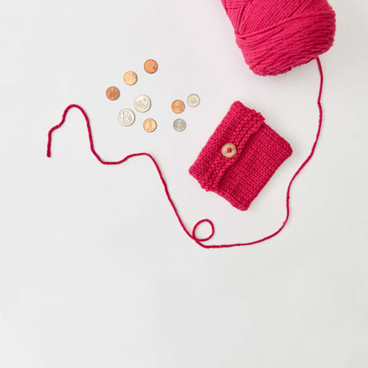Red Heart Beginner Knit Purse Catchall Knit Purse made in Red Heart With Love Yarn