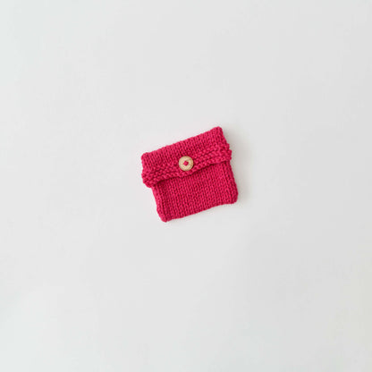 Red Heart Beginner Knit Purse Catchall Knit Purse made in Red Heart With Love Yarn